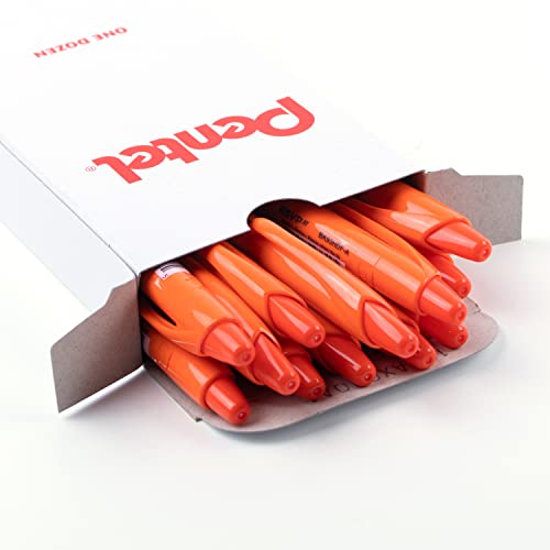Pentel R.S.V.P. Safety Orange Retractable Ballpoint Pen, 1.0mm, Black Ink, 12PK by Pentel - Image 3