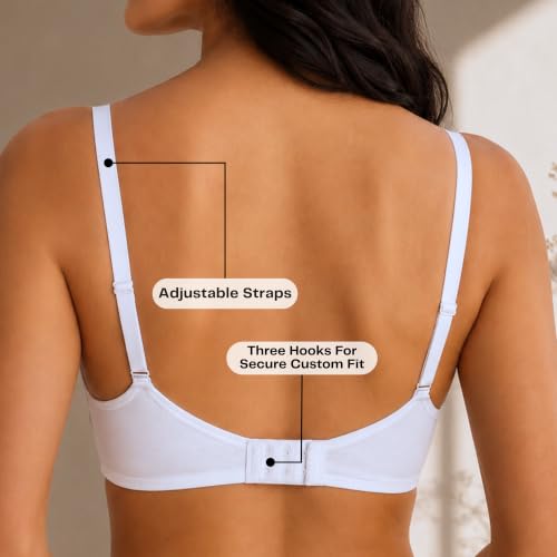 Image of INKURV Seamless Bra for Women Full Coverage | Cotton Hosiery T-Shirt Brassiere - Non Padded Wireless Lift for Everyday Wear| Moulded Cups for Chest Lifting- SAGE