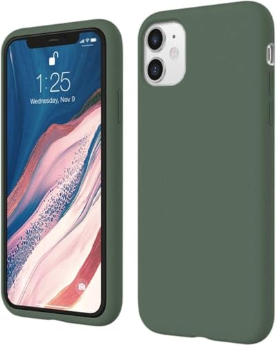 Image of Premium Liquid Silicone Case for iPhone 11 - Slim Full Body Protective Back Cover with Soft Microfiber Lining, Anti-Slip Grip Scratch Resistant Phone Case(Sea Green)