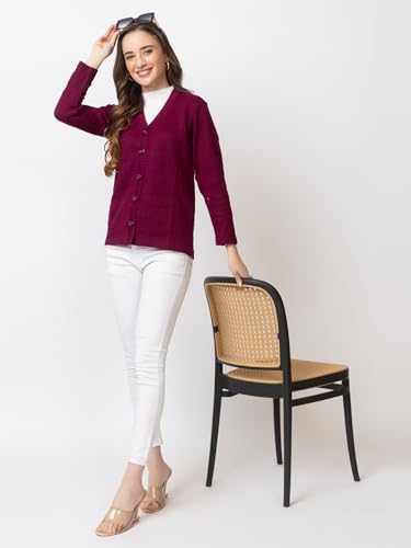 Image of Women's Warm Woolen Cardigan - Stylish Full Sleeve Knitwear for Winter, Cozy & Elegant Sweater