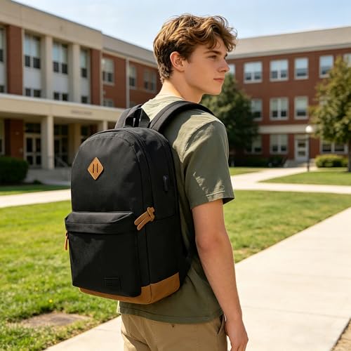 Image of Goloni Backpack for Men, Travel Laptop Backpack Fits 17.3 Inch Laptop, Large Work Business Backpack, Water Resistant,Black