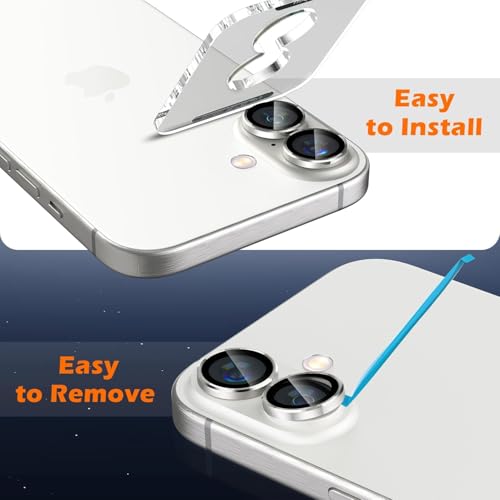 Image of Mobile Camera Lens Protector Compatible for iPhone 16 & iPhone 16 Plus Silver
