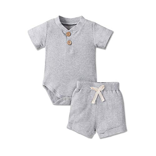 Baby Boy Clothes Sets 2 Piece Outfit Infant Summer Clothes Short Sleeve Sweatshirt Top Cotton Casual Shorts Set