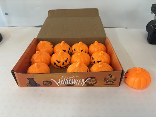 Image of 12PCS Halloween Decor Candle for Indoor Home Decoration, Mini Flameless Jack-o'-Lantern Pumpkin Candle for Halloween Party Gifts Table Spooky Decor, Ghost Face Spooky Tea Light