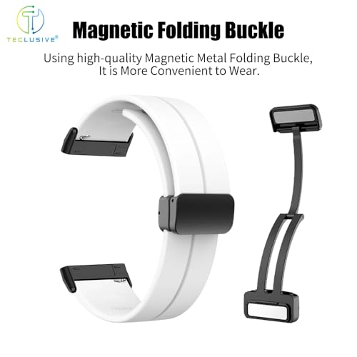 Image of T TECLUSIVE Soft Silicone Strap Band with Magnetic Lock Compatible for Fitbit Versa 4 / Versa 3 / Sense 2 | Adjustable Silicone Rubber Band for Versa 4 3 Sense