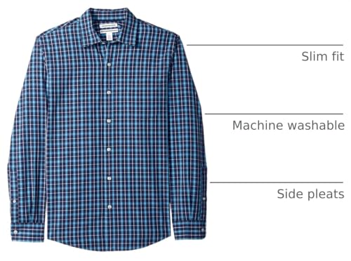 Image of Amazon Essentials Men's Regular-Fit Long-Sleeve Casual Poplin Shirt, Button Front, Business Casual, Collared
