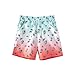 Kids Gradient Beach Shorts Loose Elastic Waist Summer Casual Knee Length Shorts with Pockets for 6-14 Years