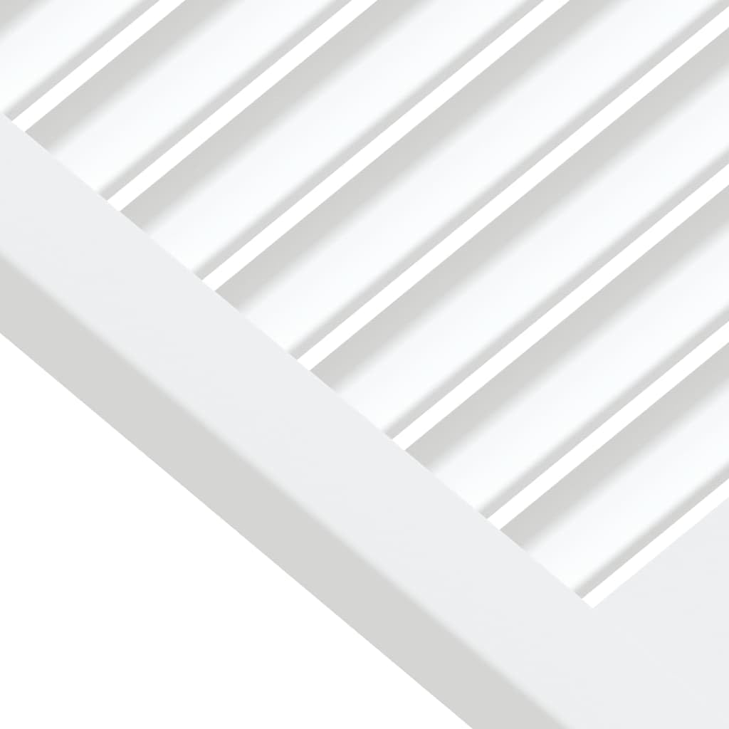 Schranktüren aus massivem Kiefernholz mit Lamellen-Design, weiße Lackierung, 39,5x49,4 cm, 4er Set, als Möbeltür Ersatz für Küche Bad Wohnraum