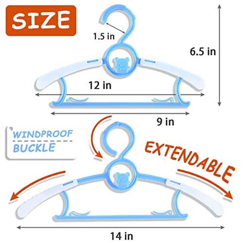 Mjrasg 40 Pack Baby Hangers For Closet Plastic Kids Hangers Clothes Space Saving Hangers Non Slip Extendable Baby Hangers thumb #3
