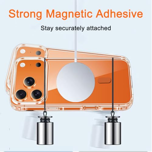 Image of COJOC 3PCS for Magsafe Ring Sticker,Universal Magnetic Conversion Adapter Compatible with Wireless Charging Accessories for iPhone 17 /Air /16 /15 /14 Series, Galaxy Series and Phone Case,Orange