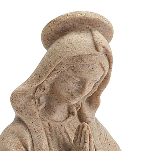 Miniature Vierge Marie de 14 cm, sculpture sacrée aux détails soignés - 7