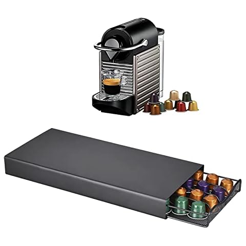 SUNASQ Coffee Capsules Holder, Pod Holder 40pcs Coffee Pod Holder Durable Coffee Pod Storage Drawer Holder, Coffee Machine Stand With Pod Organizer Cover