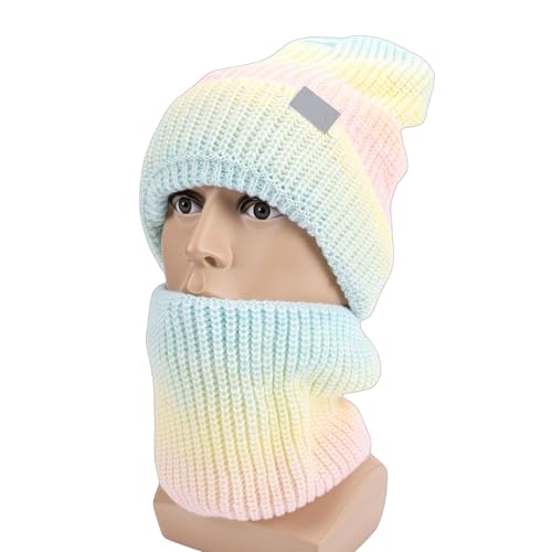 Ensemble bonnet et écharpe chauffants USB en tricot coupe-vent noir - 3