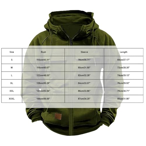 Sweatshirts For Men Trendy Plus Size Drawstring Tactical Jacket Heavy Weight Vintage Military Zip Up Hoodie2