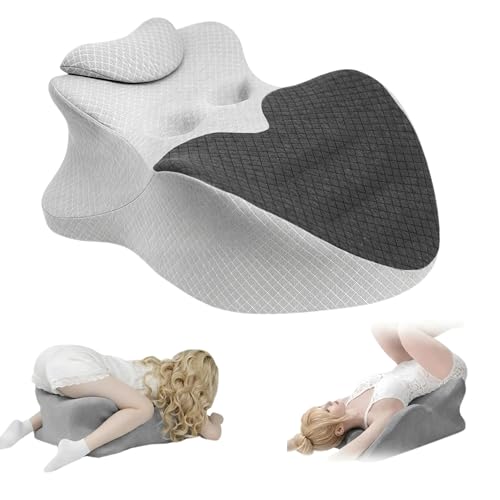 SNODEE Intimacy Support Pillow for Couples 27 Ergonomic Memory Foam Position Cushion Multi-Functional Back Lumbar Support Pillow for Bedroom Living Room Office (Black & Grey)