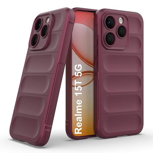 Image of amazon basics Back Case Cover for Realme 15T 5G | Compatible for Realme 15T 5G Back Cover | Liquid Silicon Magic Case with Camera Protection | Plum