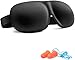 Masque de Nuit, Masque de Sommeil pour Homme Femme, Trilancer Masque de Voyage 3D Anti-lumière, avec 2 Bouchons d'oreilles (Noir)
