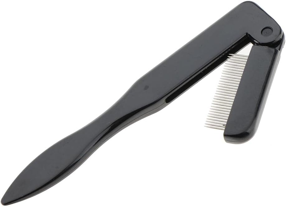 Foldable Eyelash Comb and Eyebrow Brush with Steel Teeth Professional Beauty Makeup Tool 3.3 Inch