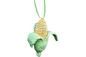Crochet Ear of Corn on The Cob Christmas Tree Ornament