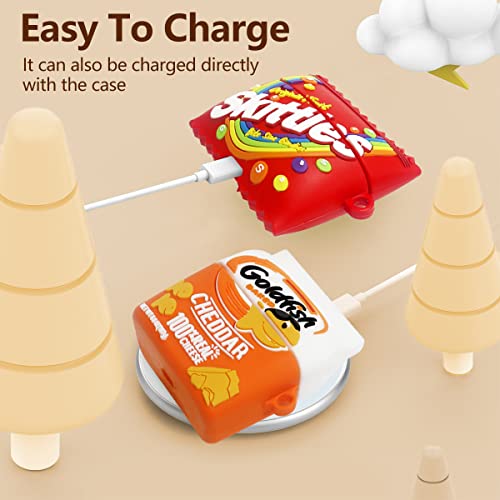 3Pack Wqnide For Airpods 3Rd Generation Case, Funny Food Goldfish Rainbow Candy Chocolate Protective Cover, Kawaii Cartoon Soft Silicone Design For Women Men Girls Apple Airpod 3 Cases With Keychain #TOP5