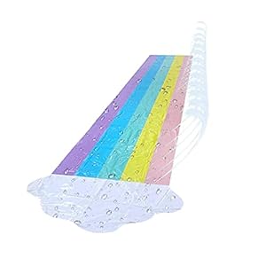 Ranana Waterglijbaan met 15 voetjes, regenboogkleuren, met 5 kleuren, met sproeikop voor kinderen van PVC