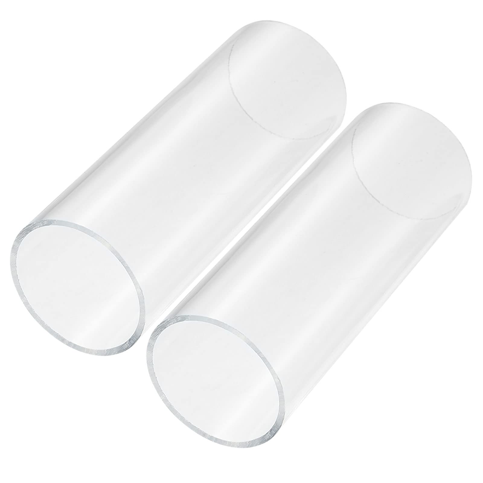 MECCANIXITY Acrylic Pipe Clear Rigid Round Tube 2pcs 54mm(2 1/8") ID 60mm(2 3/8") OD 6" for Lamps and Lanterns, Water Cooling System