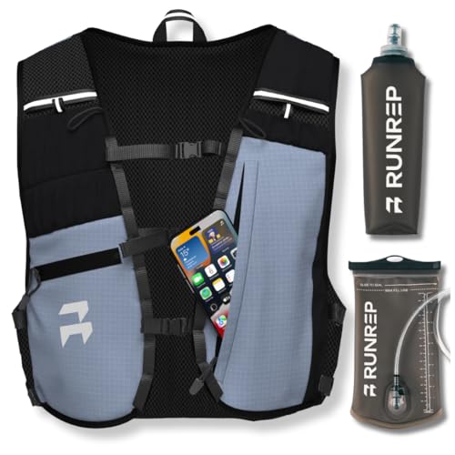 Running Vest for Women and Men with 1.5L Bladder & Running Water Bottle, Phone Holder and Adjustable Straps | Running Hydration Vest | Marathon Running Accessories for Men and Women | Running Gear Running Vest for Women and Men with 1.5L Bladder & Running Water Bottle, Phone Holder and Adjustable Straps | Running Hydration Vest | Marathon Running Accessories for Men and Women | Running Gear