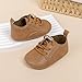 HsdsBebe Baby Boys Girls Oxford Shoes PU Leather Soft Rubber Sole Sneakers Anti-Slip Toddler Ankle Boots Infant Walking Shoes Moccasins(HM5174 Khaki,3)