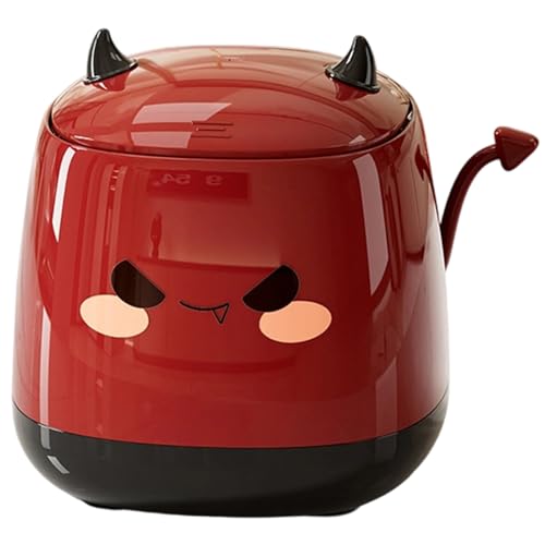 YUGSHNKFC Devil Design Press Seal Papelera Organizadores De Escritorio Control De Olores Contenedor De Residuos para Decoración De De Oficina En Hogar Cesta De Basura De Escritorio