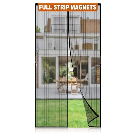 LCYY.TG Magnetic Screen Door Mesh, Easy Install, Heavy Duty Fiberglass,Self Sealing Door Screen for Single Door Size 32 x 82 Inch, Screen Door Size 34 x 83 Inch