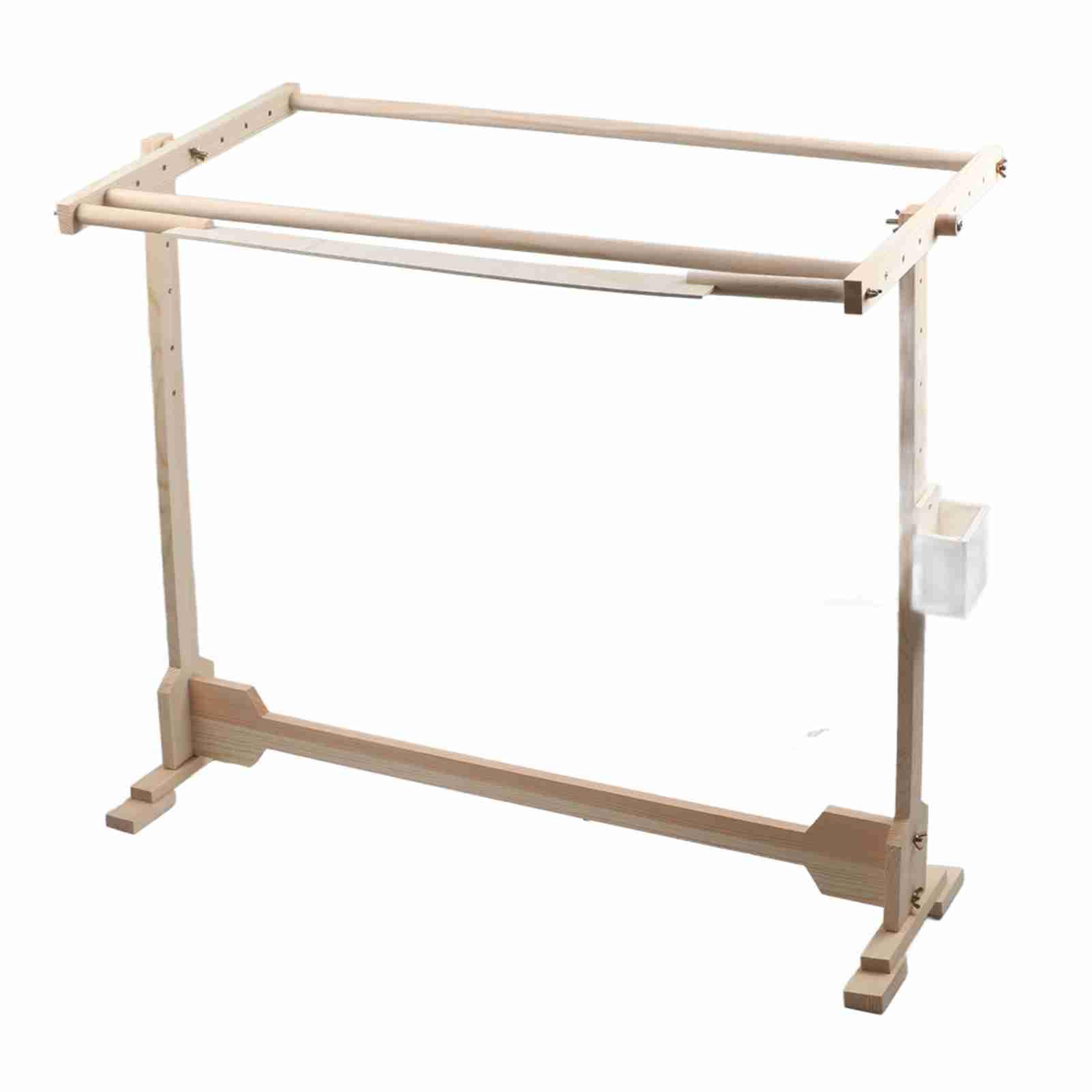 Yechiry Haft Krzyżykowy Stojak Podłogowy Regulowane Drewniane Obręcze Gobelinowe 80 Cm do Większych Projektów, 5 Poziomów Wysokości, Obrotowy Blat 360° do Wygodnego Szycia, materiał Sosnowy