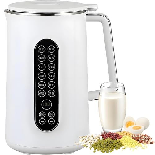 800W Automatic Milk Frother & Soymilk Machine, 1.5L Nut Milk Maker with Ultra Large LED Screen, Smart Blender & 12-Hour Timer