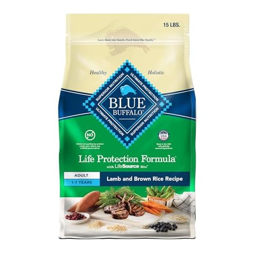 Blue Buffalo Life Protection Formula Adult Dry Dog Food, Helps Build and Maintain Strong Muscles, Made with Natural Ingredients, Lamb & Brown Rice Recipe, 15-lb. Bag