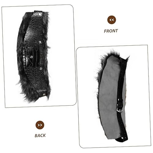 Y2K Faux Fur Leather Wide Belt Women Punk Gothic Waistband Fuzzy Waist Cincher Fashion Waist Accessory Festival Outfit Belt3