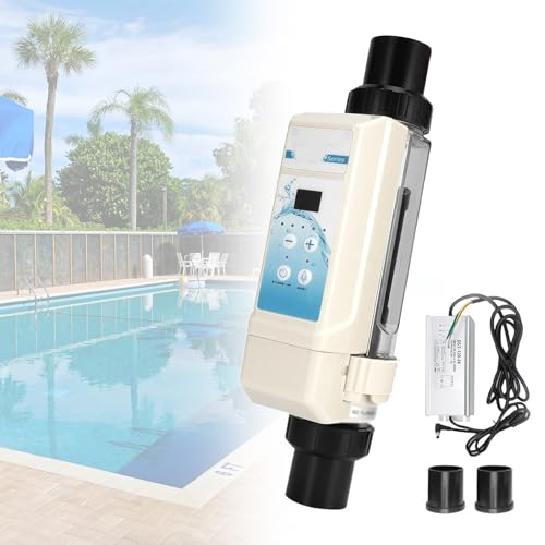 Ofyphth Clorador De Agua Salada, Funciones Completas De Generador De Cloro De Piscina De Agua Salada, DiseñO De PláStico Duradero, para SPA Piscina. EC8
