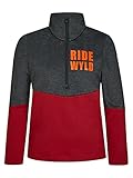 Ziener Unisex Kinder JOKKA Skipullover, Skirolli, Funktions-Shirt | Langarm, atmungsaktiv, Stretch, red Cabin, 128