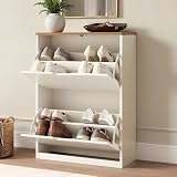 LUE BONA Schuhschrank mit 2 Flip-Klappen,Schuhschrank Schmal...