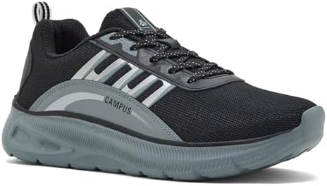 Campus Men's DASHO Running Shoes - BLK/R.Slate 7UK/India 1 Pair