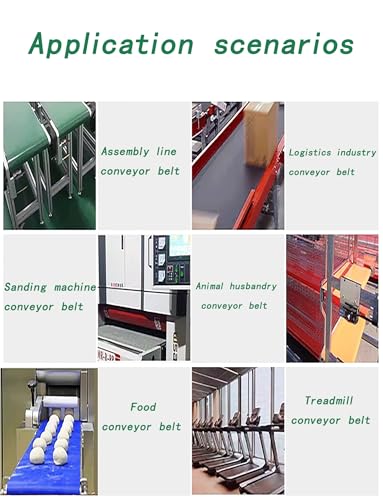 Banda transportadora de PVC verde de 2 mm para transmisión comercial de 10x180 cm 3