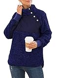 VIISHOW Women's Warm Long Sleeves 1/4 Zip Fleece Casual Sherpa Pullover Coat Fuzzy Sweatshirts Soft...
