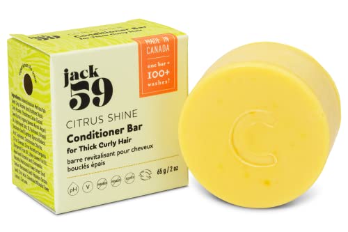 Jack59 Citrus Shine Solid Conditioner Bar For Thick Curly Hair – With Orange And Bergamot Essential Oils | Vegan | Ph Balanced | Cruelty Free | Sulphate Free | Eco-Responsible | Made In Canada | 100+ Washes | 2 Oz #TOP17