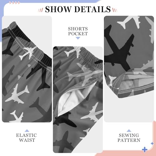 Black Grey Airplanes Boys Track Pants Toddler Casual Pants Sweatpants Kids Athletic Pants for 6-8 Years4