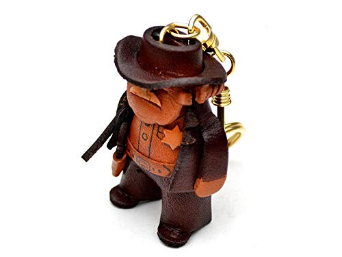 Keychain VANCA CRAFT Sheriff en cuir véritable pour les collectionneurs de style Western