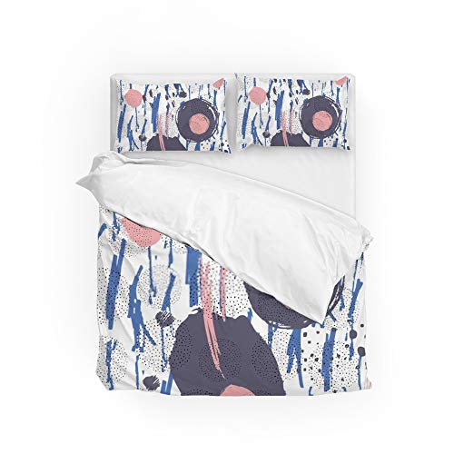 Housse de couette 100% polyester infroissable et parure de lit King douce pour un entretien facile