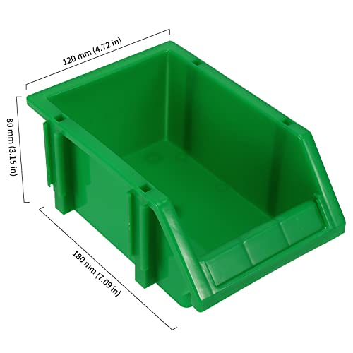 HOIGON-12-Pack-Garage-Storage-Tool-Bin-Green-Plastic-Hanging-Stacking-Stackable-Organizer-Storage-Rack-for-Hardware-Tools-Organization-Workshop-Small-Parts-709-x-472-x-315-Inch