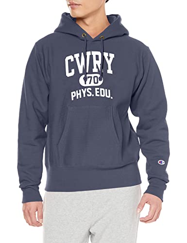 [チャンピオン] パーカー 長袖 裏起毛 トレーナー 11.5oz グラフィックプリント 青単タグ リバースウィーブ(R) フーデッドスウェットシャツ C3-W111 メンズ ダークネイビー XL