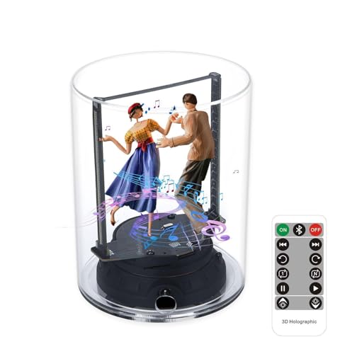 FlexiSpaceUS Werbung 3D Hologramm Ventilator, 360 Grad Hologramm Fan Werbung Display Projektor App Steuerung, Holographic Video Holographic Projektor