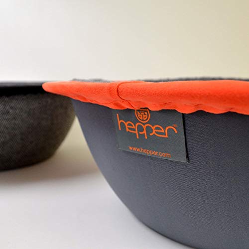 Hepper - Nest Cat Bed - Modern Cat Furniture - Cat Bowl with Removable & Washable Fleece Liner - Grey/Orange