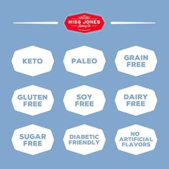 Miss Jones Baking Blueberry Muffin Mix - Almond Flour, Gluten Free, Low Carb, No Sugar Added, Naturally Sweetened Desserts & Treats - Keto, Diabetic, Atkins, WW, and Paleo Friendly (Pack of 4)