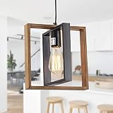 1 Light Kitchen Island Light Modern Black Dining Room Light Fixture Mini Wood Farmhouse Chandelier H